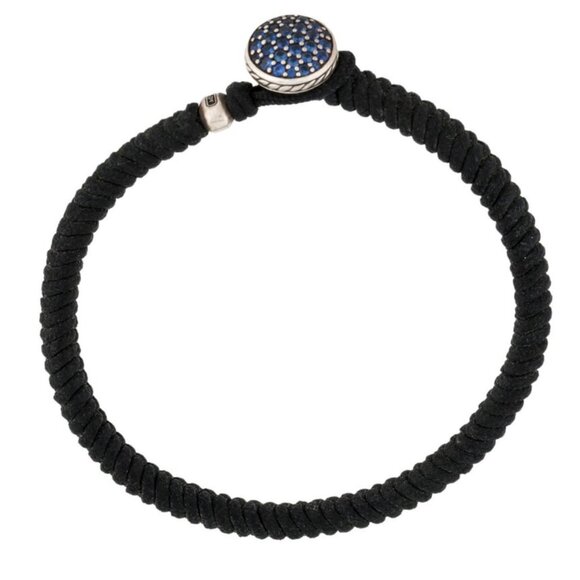 DAVID YURMAN SAPPHIRE & NYLON STERLING SILVER 925 STREAMLINE WOVEN BRACELET - Picture 7 of 8